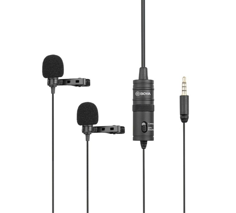 pcz-6971008020618 BOYA BY-M1DM wired mic Dual Lavalier Microphone - Image 1