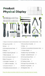 Creality 3D Printer Tool Wrap Kit Pro - 34 pieces of bits for screwdrivers and post-processing tools - Image 12