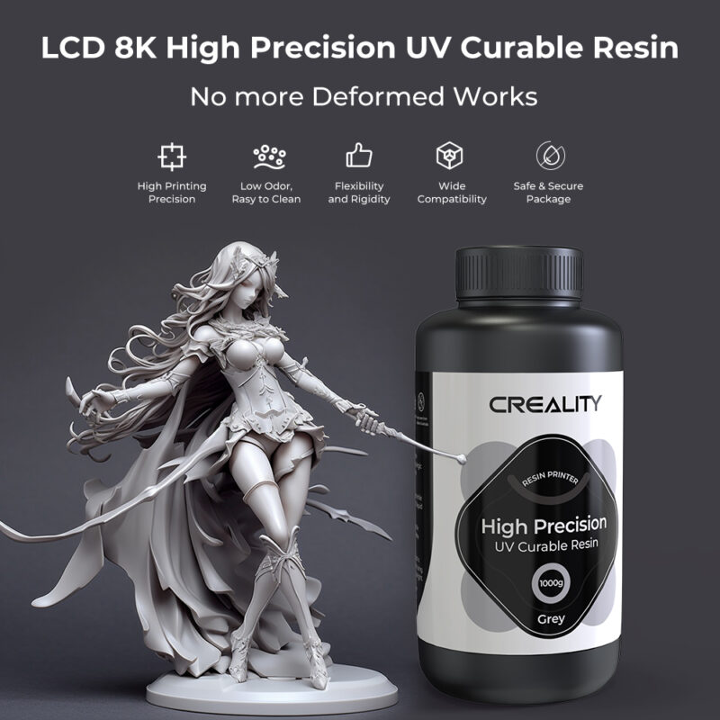 Creality LCD 8K High Precision UV Curable Resin - Grey (3302190003 gray) - Image 2