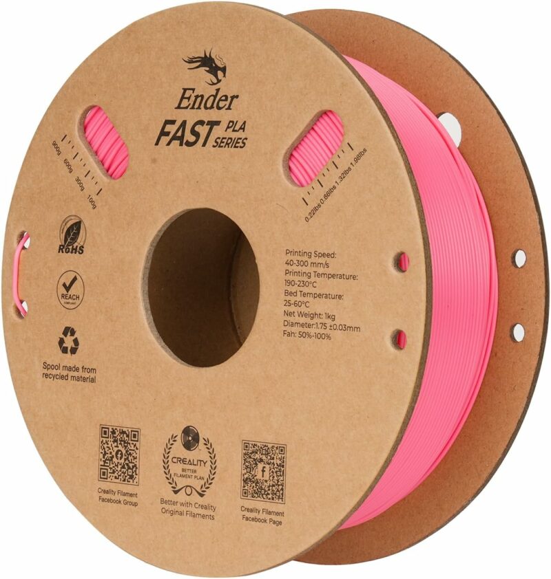 Creality Ender Fast PLA Powder Pink 300mm/s 3D Printer Filament  1 kg Spool,1.89 - Image 2