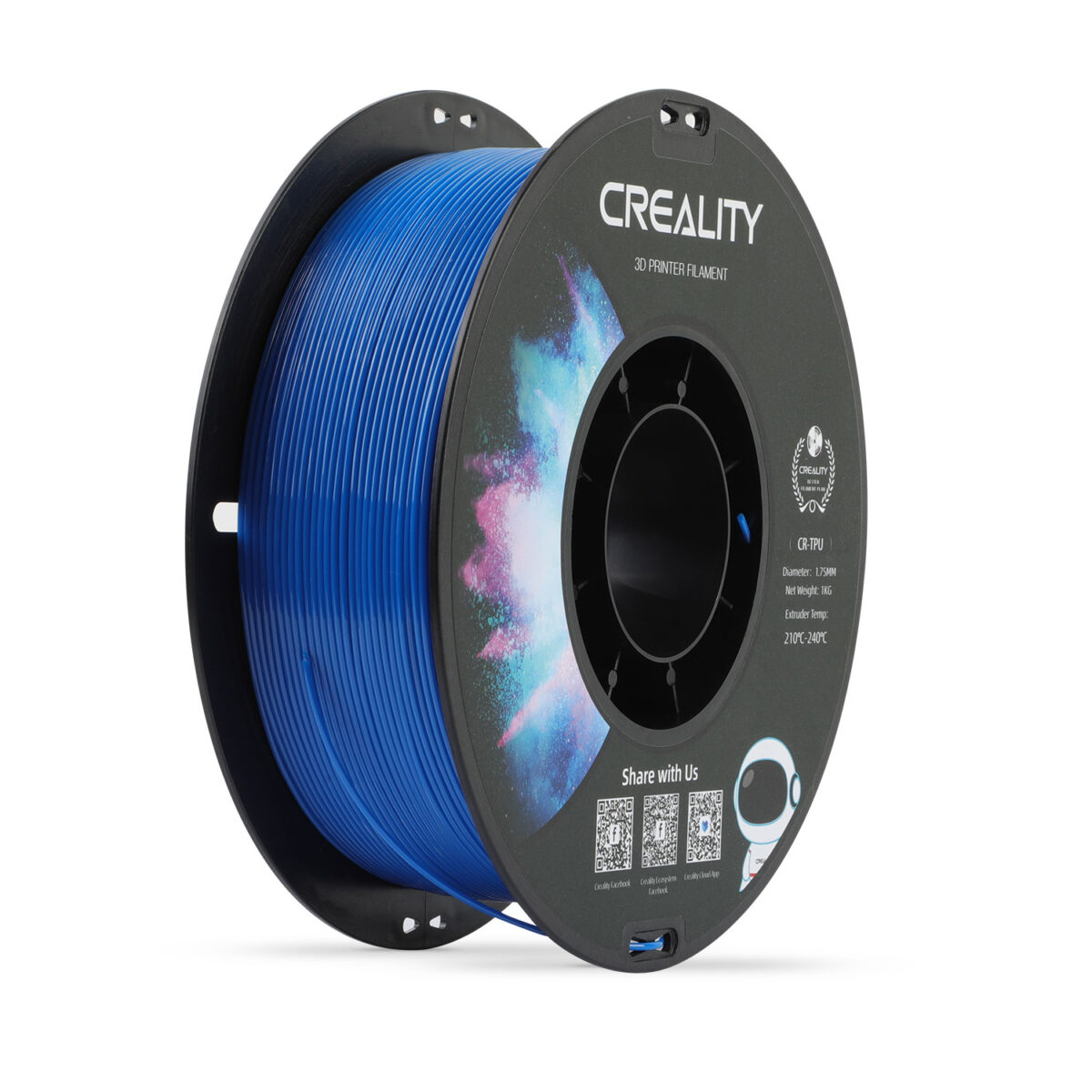pcz-6971636407621 Creality CR-TPU Blue 3d Printer Soft Adhesive material Filament 1kg 1.75 (3301040039) - Image 1
