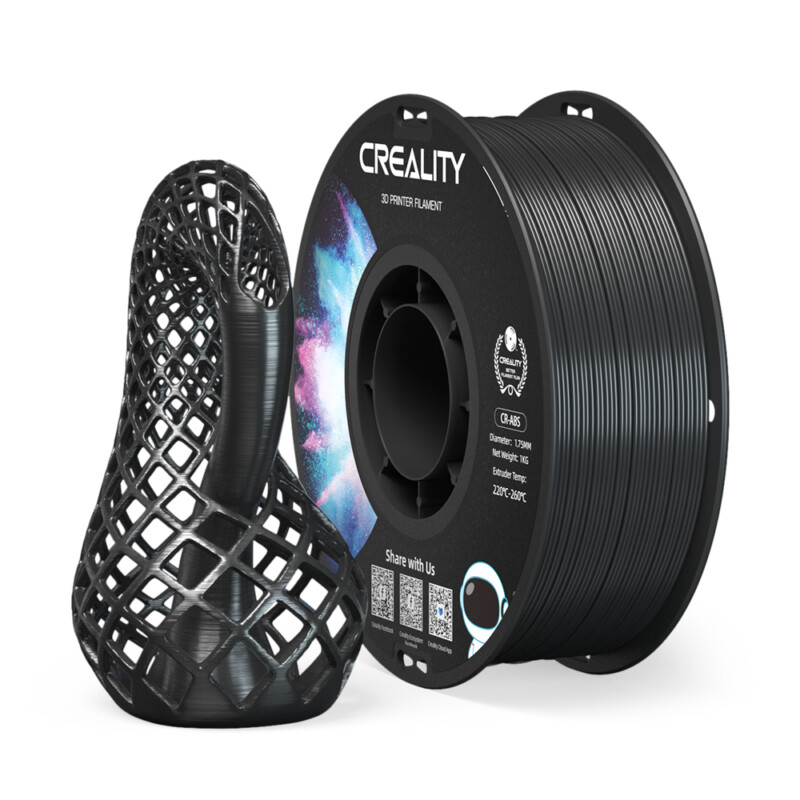 pcz-6971636408154 Creality CR-ABS Black 3D Printer Filament, Large Object Stability, Tensile Str. 43MPA, 1 kg Spool1.7 - Image 1