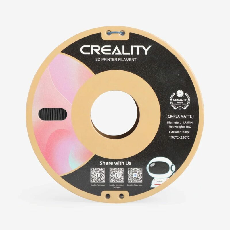 CREALITY CR-PLA Matte Black, 3D Printer Filament 1 kg Spool,1.75mm (3301010297) - Image 2