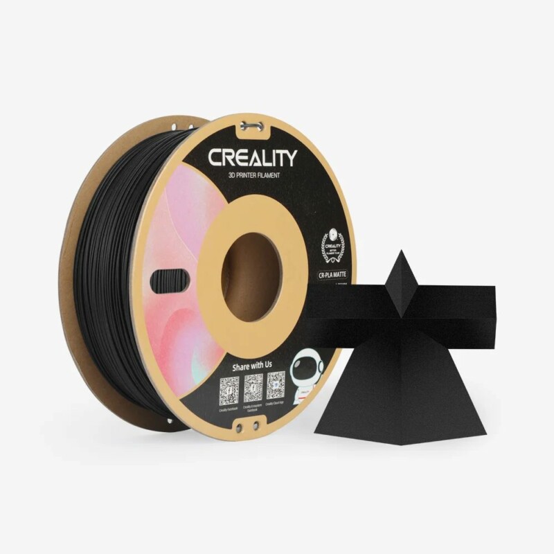 pcz-6971636408673 CREALITY CR-PLA Matte Black, 3D Printer Filament 1 kg Spool,1.75mm (3301010297) - Image 1