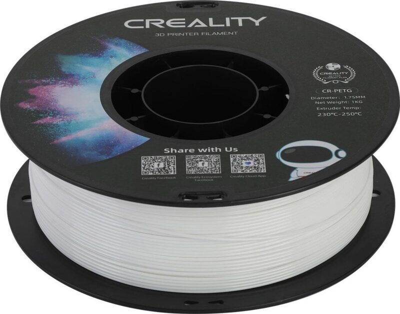 Creality CR-PETG White 3D Printer Filament, Hard Glossy, Tensile Str. 49MPA, 1 kg Spool1.75 - Image 2