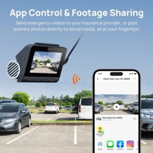 70mai A800S-1 Front & Rear Dash Cam 4k w. screen set w. RC06 Rearview Cam - 2160p 140FOV 500mAh Car - Image 5