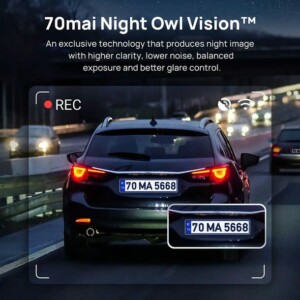 70mai A400-1 Dash Cam Grey w. Screen set w. Rearview cam RC09 - 1440P, 145FOV, 500mAh Car Camera - Image 6