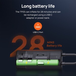 70mai MiDrive TP05 Air Compressor Wireless - 18,5L/min 28mi - 2x 2.500mAh batteries - Image 5