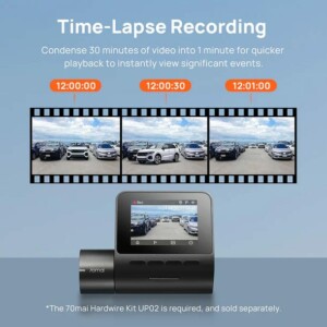 70mai A200-1 Front & Rear Dash Cam w. Screen, Set with RC11 Rearview Camera, 1080P 60FPS 130FOV 500m - Image 4