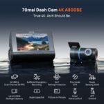 70mai A800SE-1 Front & Rear Dash Cam 4k w. 3inch screen set w. Rearview Cam - 2160p 140FOV - Image 2