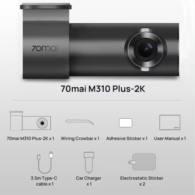 70mai M310 Plus 2k Dash Cam - 2k resolution 2560 x 1440 - Image 14