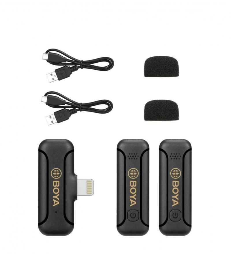 BOYA BY-WM3T2-D2 2,4GHz Mobile wireless mic For IOS iPhone (2 transmitters, two person vlog) - Image 5
