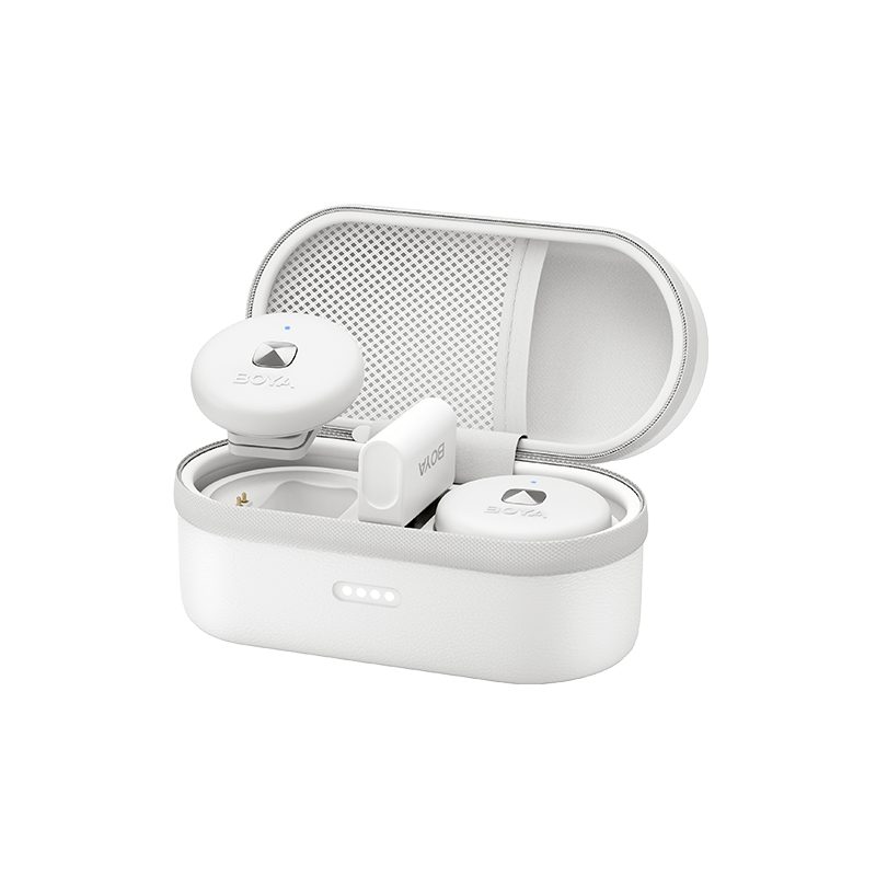 pcz-6974700657250 BOYA Omic-D White 2,4GHz Dual Channel Wireless Microphone For iPhone Lightning - Image 1