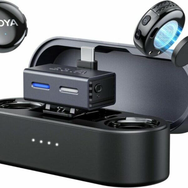BOYALINK 3 - Type-C & 3,5mm AI-Powered Button Wireless Microphone 2 TX + 1 RX + charging Case
