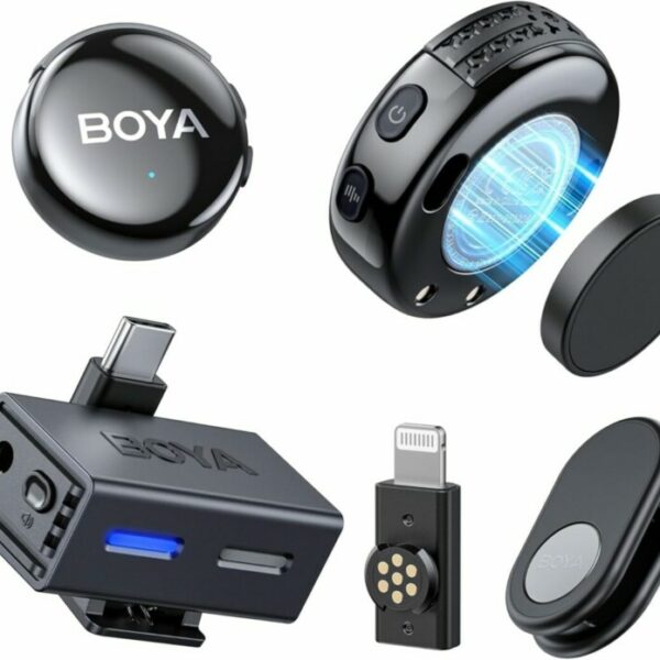 BOYALINK 3 - Type-C & 3,5mm AI-Powered Button Wireless Microphone 2 TX + 1 RX no Case