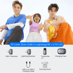 BOYA mini 2 Lightning & Type-C -Space Grey, 2,4GHz 2mic Wireless AI-ANC Mic w. Charging Box - Image 7