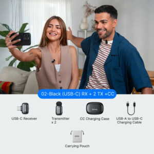 BOYA mini 2 Type-C - 2,4GHz 2mic Wireless AI-ANC Mic w. Charging Box Mono/stereo/safety-track - Image 6