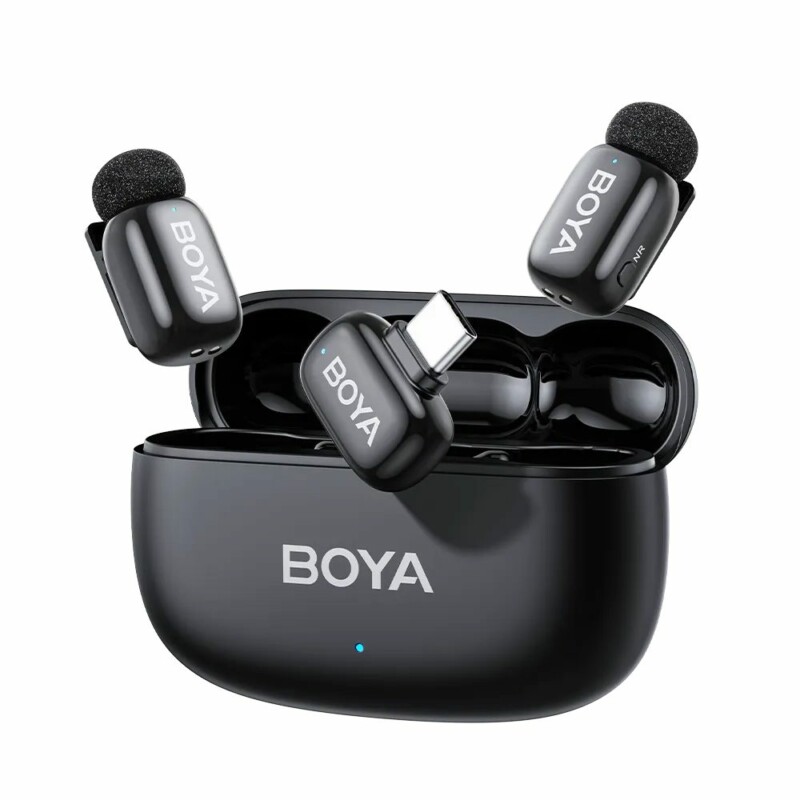 pcz-6977490711898 BOYA mini 2 Type-C - 2,4GHz 2mic Wireless AI-ANC Mic w. Charging Box Mono/stereo/safety-track - Image 1