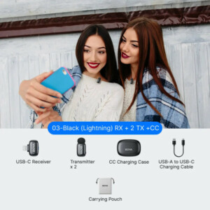 BOYA mini 2 iPhone Lightning - 2,4GHz 2mic Wireless AI-ANC Mic w. Charging Box Mono/stereo/safety-tr - Image 6