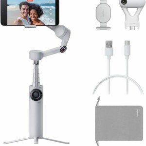 Insta360 Flow 2 AI Tracker Bundle Gray - A.I. Powered Gimbal Stabilzer for Smartphone