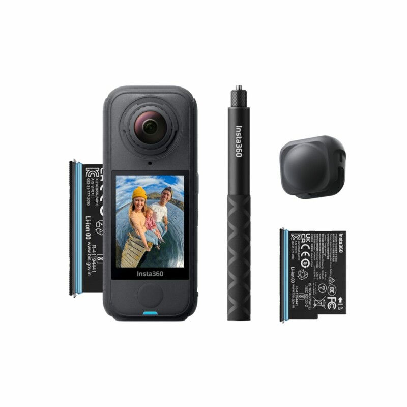 pcz-6977644764763 Insta360 X4 Air Starter Bundle - Lightweight 8K 360 AI ActionCam Selfie stick, 2x battery, lens cap - Image 1