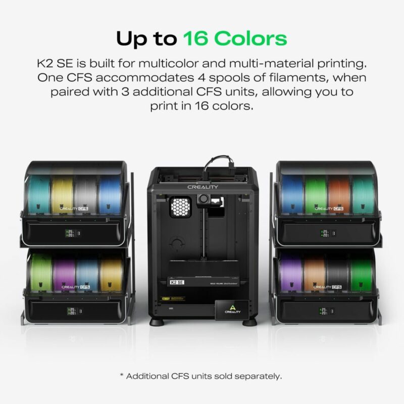 CREALITY K2 SE COMBO - with CFS FDM Semi Enclosed 3d Printer 500mm/s multicolor 220x215x245mm - Image 5