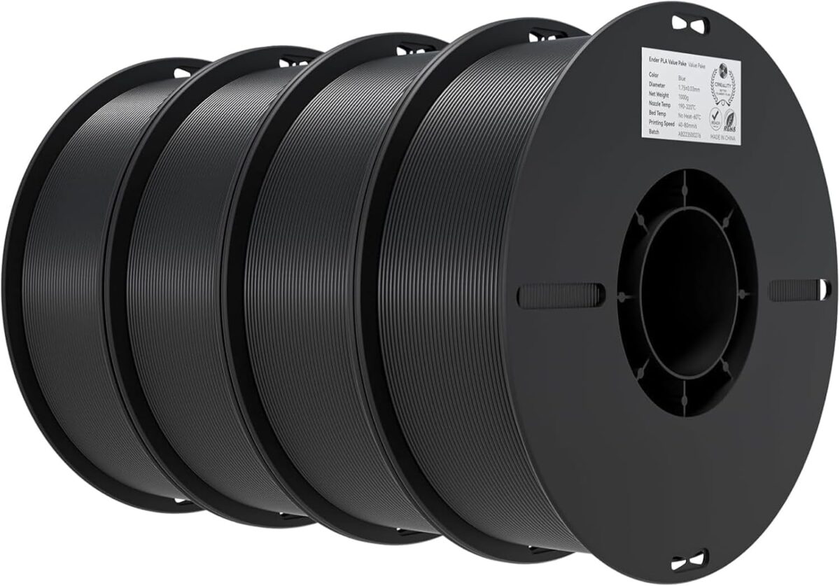 pcz-6977905740987 Creality EN-PLA Value Pack 4kg - 4 x Black - Ender Filament 4kg 1.75 (3301010476) - Image 1