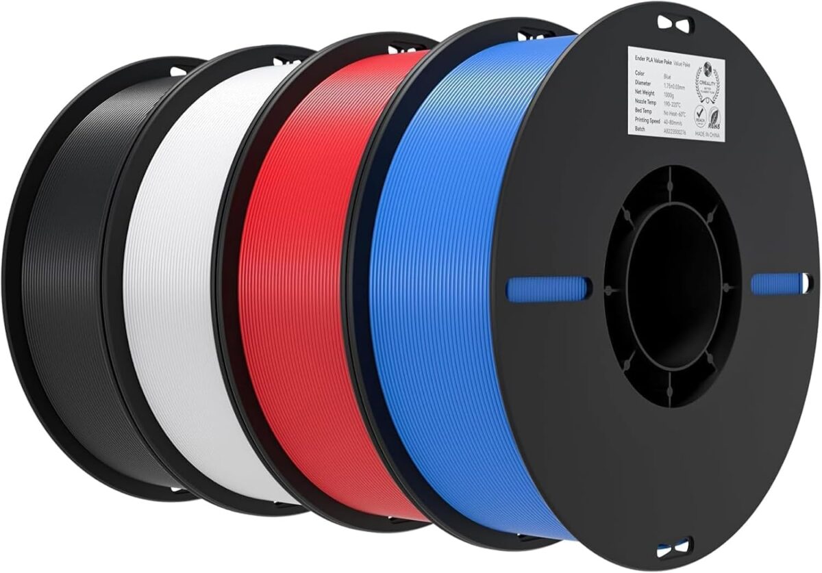 pcz-6977905740994 Creality EN-PLA Value Pack 4kg - Black & White & Red & Bule - Ender Filament 4kg 1.75 (3301010474) - Image 1