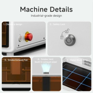 Creality Falcon A1 White - 10W Laser Engraver 305x381 Acrylic 9,6mm Wood 6mm CoreXY 600mms - Image 4