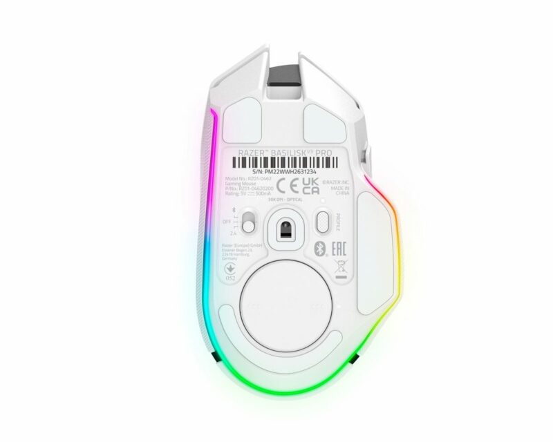 Razer BASILISK V3 PRO WHITE WIRELESS - Optical Switches - Tilt Wheel - 11 Buttons - 30k Sensor - Image 6