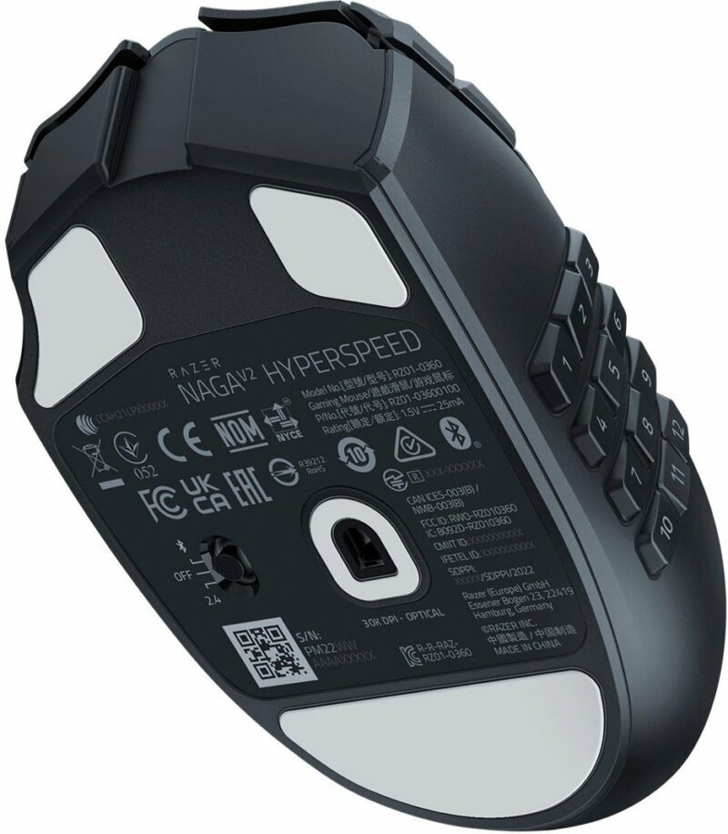 Razer NAGA V2 HYPERSPEED - Wireless MMO Gaming Mouse - 30K DPI - 2.4GHz / Bluetooth - 19 Buttons - Image 5