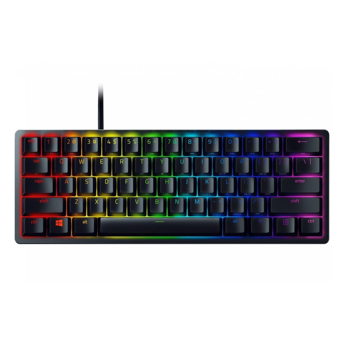 pcz-8886419345732 Razer HUNTSMAN MINI 60% Opto Mechanical Gaming Keyboard Purple Switch - US Layout - Image 1