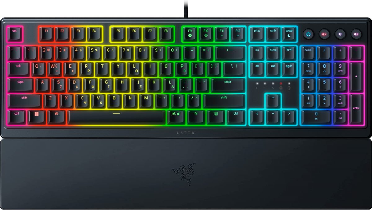 pcz-8886419348771 Razer ORNATA V3 Gaming Keyboard - Low Profile Mecha-Membrane Switches - Split Resist - RGB - GR - Image 1