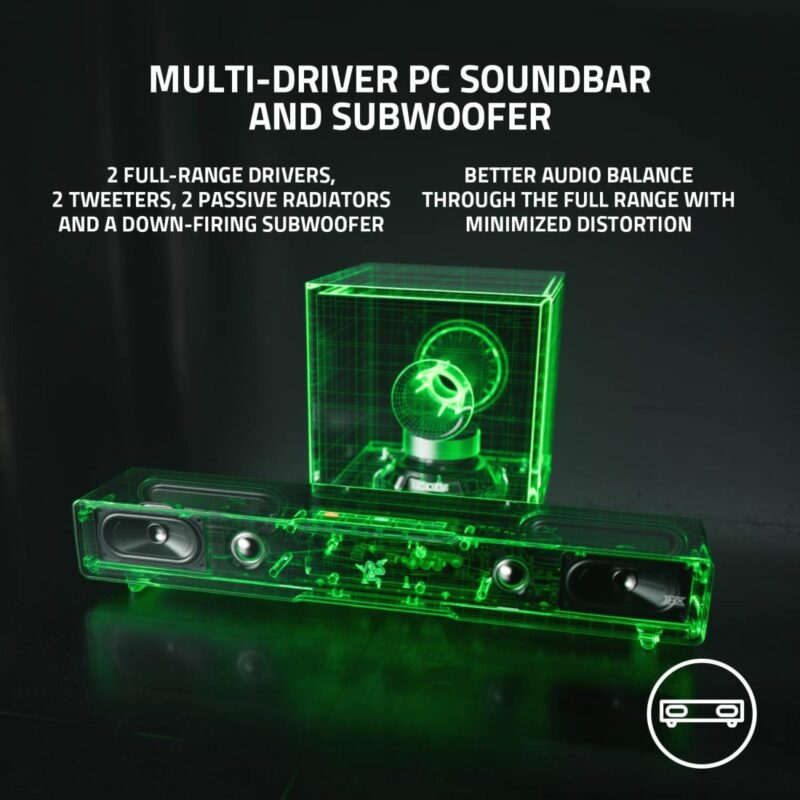 Razer LEVIATHAN V2 - RGB Gaming Sound Bar - THX Spatial 7.1 Audio - Image 5