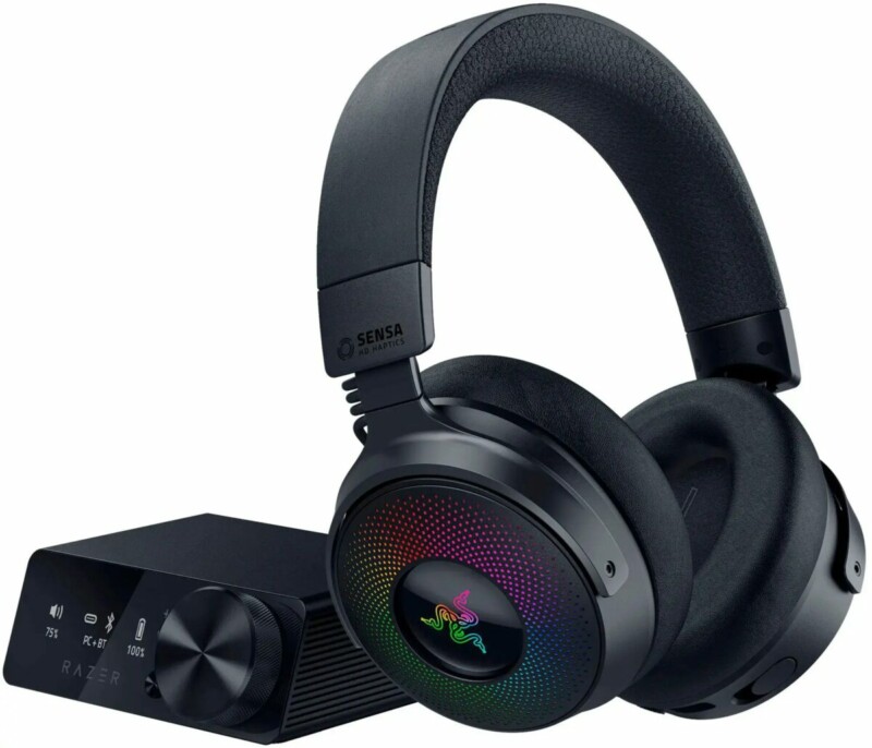 pcz-8887910060094 Razer KRAKEN V4 Pro - Wireless 7.1 RGB Gaming Headset - Sound Card - Haptic Feedback - PC/PS5/PS4 - Image 1