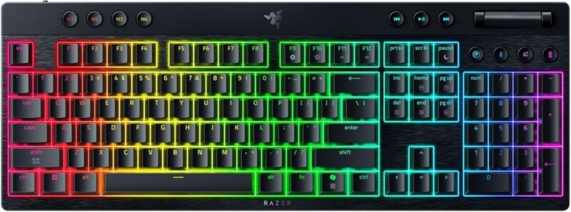 pcz-8887910072295 Razer BlackWidow V4 Low Profile HyperSpeed - Wireless / Bluetooth RGB Gaming Keyboard -Orange Switch - Image 1