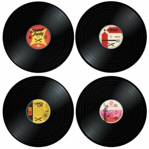 Vinyl Placemats - Σουπλά Βινυλίου - Σετ 4 Τεμαχίων για Λάτρεις της Μουσικής