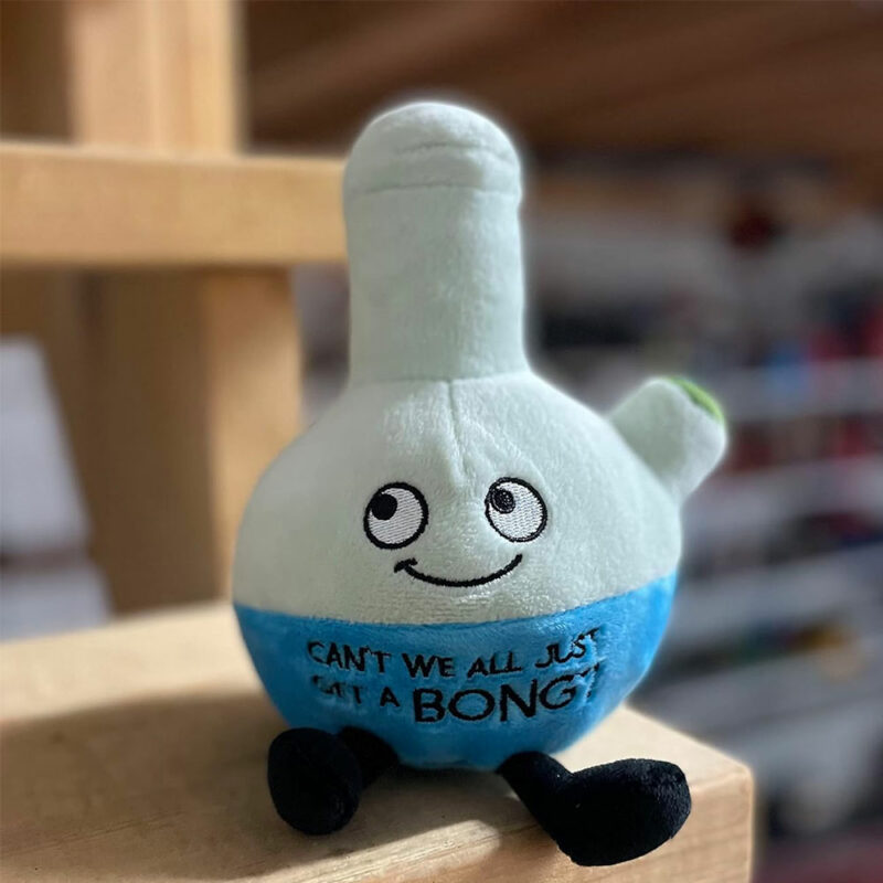Punchkins Plush Χιουμοριστικό Λούτρινο Μπόνγκ – "Can't We All Just Get A Bong?" - Image 5