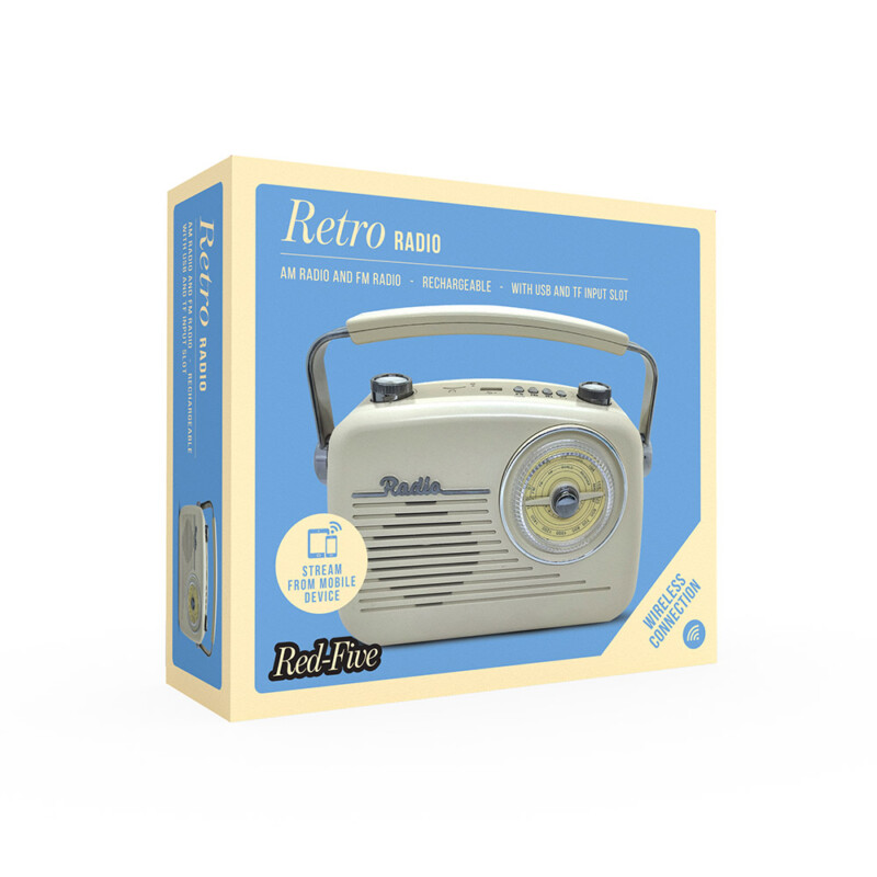 The Source - Επαναφορτιζόμενο Retro ραδιόφωνο με Bluetooth σε κρεμ χρώμα The Source - Επαναφορτιζόμενο Retro ραδιόφωνο με Bluetooth σε κρεμ χρώμα