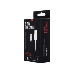 Καλώδιο φόρτισης και μεταφοράς δεδομένων από USB σε Lightning Maxlife 3 μέτρων 2A - λευκό - Image 5