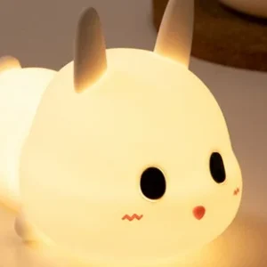 Designnest® Meng Rabbit Night Lamp Κουνελάκι Φωτιστικό νυκτός από μαλακή σιλικόνη με χρονοδιακόπτη - Image 3