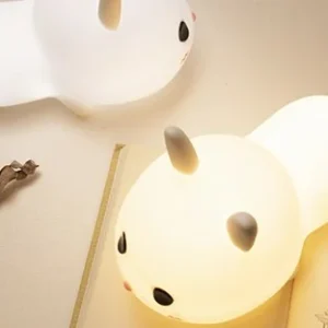 Designnest® Meng Rabbit Night Lamp Κουνελάκι Φωτιστικό νυκτός από μαλακή σιλικόνη με χρονοδιακόπτη - Image 4