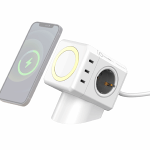 Allocacoc® PowerCube Extended USB 3xA+3xC PD 80W Μαγνητικό Ασύρματο σε χρώμα λευκό (11430WT/EUMWPD)
