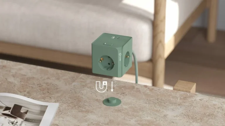 Allocacoc® PowerCube MagnetDock USB A+C PD 45W DE με διακόπτη σε χρώμα πράσινο χακί - Image 5