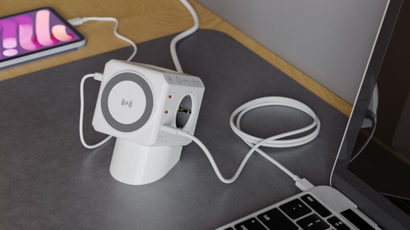 Allocacoc® PowerCube Extended USB 3xA+3xC PD 80W Μαγνητικό Ασύρματο σε χρώμα λευκό (11430WT/EUMWPD) - Image 3