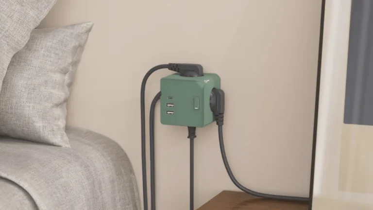 Allocacoc® PowerCube MagnetDock USB A+C PD 45W DE με διακόπτη σε χρώμα πράσινο χακί - Image 3