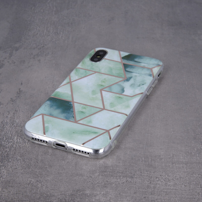 Geometric Marmur Case for iPhone 12 Pro Max green - Image 3