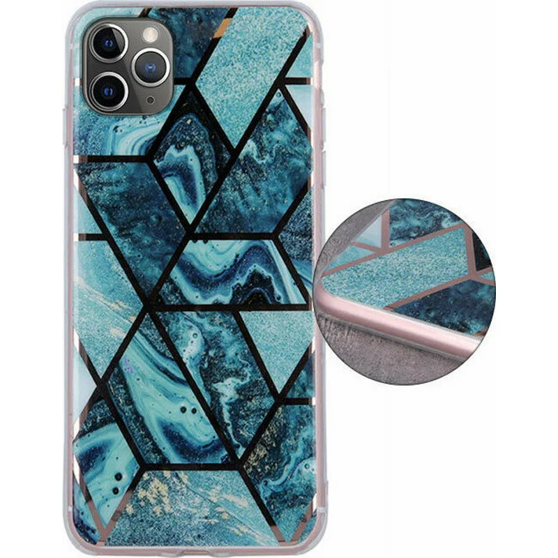 Geometric Marmur Case for iPhone 12 / 12 Pro dark blue