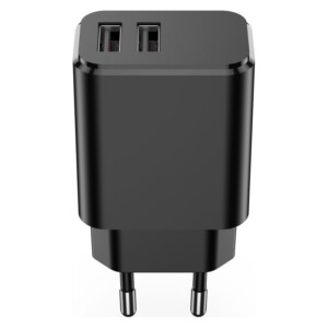 Setty Φορτιστής Χωρίς Καλώδιο με 2 Θύρες USB-A Μαύρος (GSM106088) - Image 3