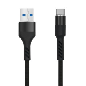 Maxlife - USB to USB-C Nylon Cable - 2A/1m - Black - Image 4